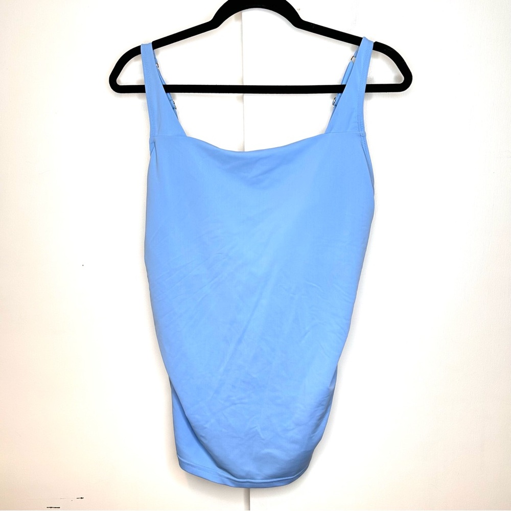 Lime Ricki Peri Square Tankini Top In Blue